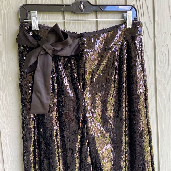 Anthropologie Dance & Marvel Black Sequin Tuxedo Pants – Large - Picture 3 of 7